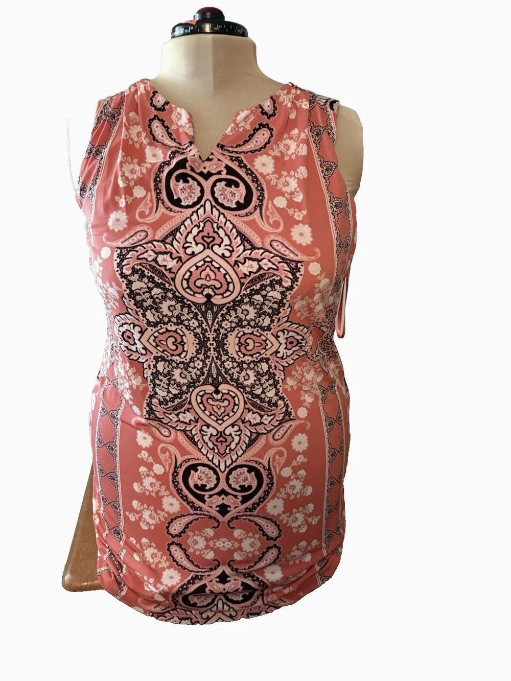 AUW women's dress size 10 fully lined sleeveless shift  salmon pink  EUC
